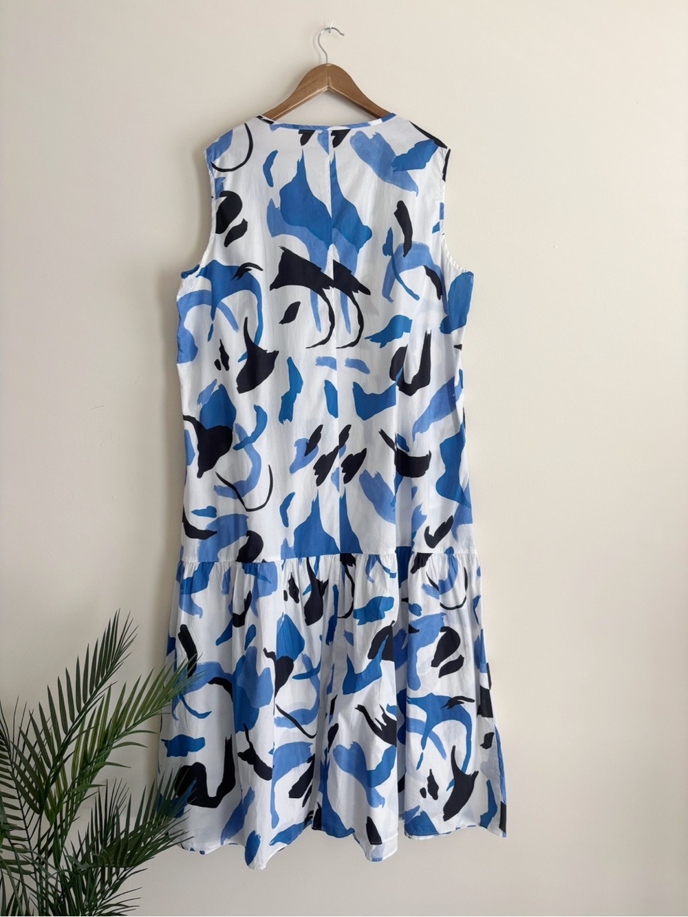 Marina Rinaldi Persona Blue Floral Tiered Sleeveless Maxi Dress Sz 18 - Picture 4 of 7